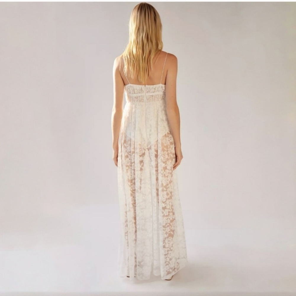 🍋For Love & Lemons Lorena White Lace Maxi Dress - Picture 5 of 16